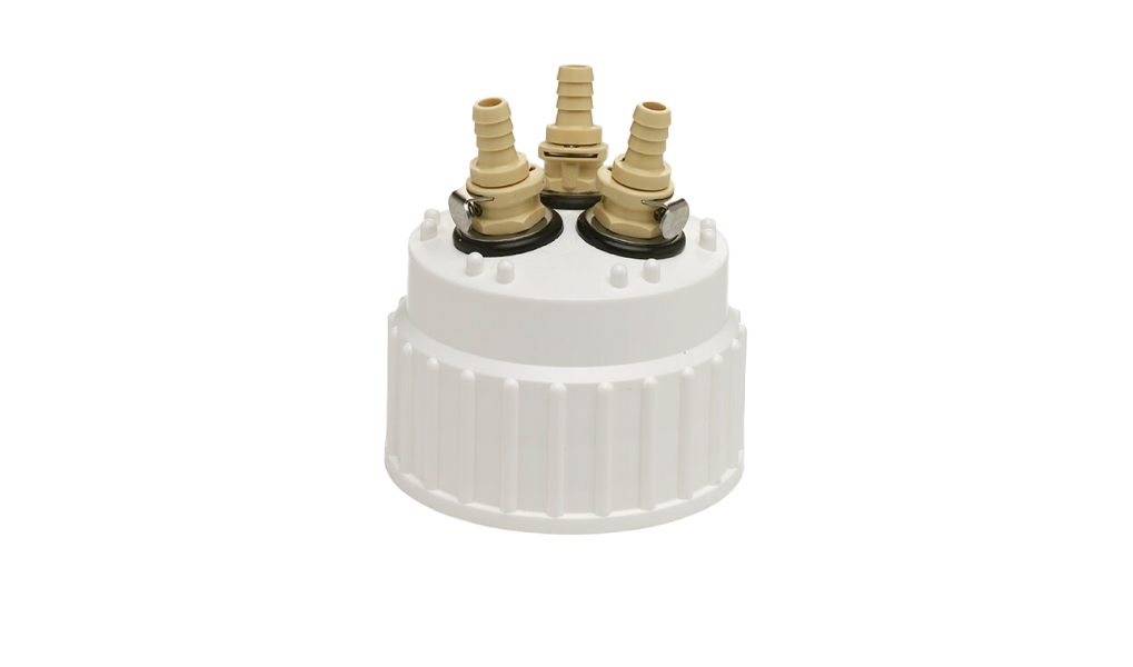 Thermo Scientific™ Nalgene™ Polypropylene, TPE Gasket, Closure, 83B, 3 port, 3/8 inch