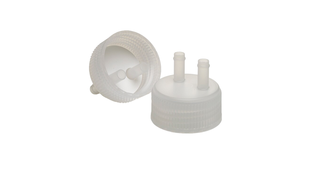 Thermo Scientific™ Nalgene™ Polypropylene with Silicone Liner, Ported Biotainer Bottle and Carboy Closure, 2 ports 