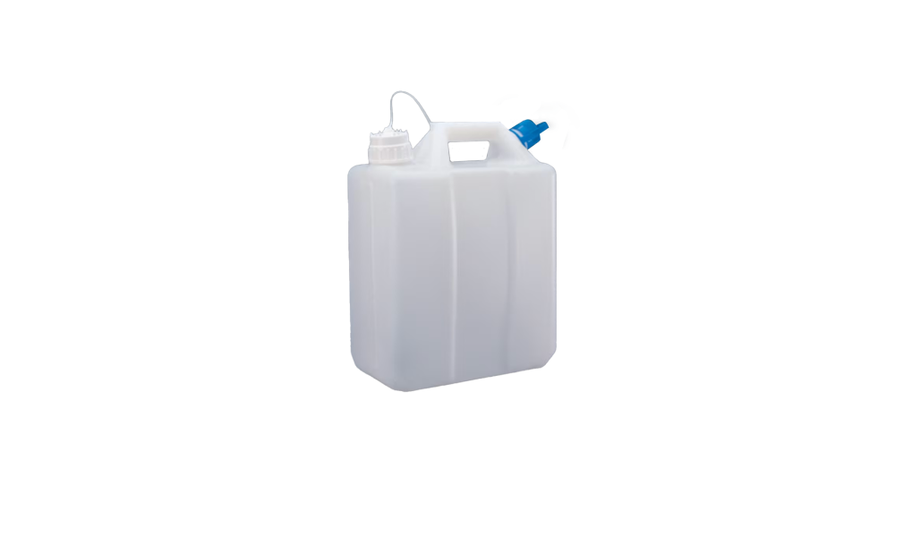 Thermo Scientific™ Nalgene™ HDPE, Jerry Can with Tethered Polypropylene Closure (Double Port), 13L
