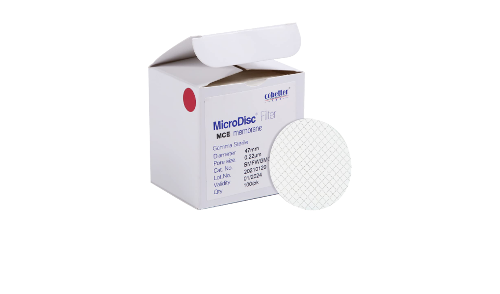 COBETTER 0.22μm MCE Membrane Filter, White with Grid, Sterile, Packaged Individually, Diameter 47mm