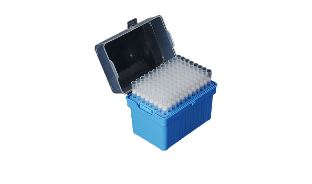 Racked Package (sterile) 200 uL filtered tips.
